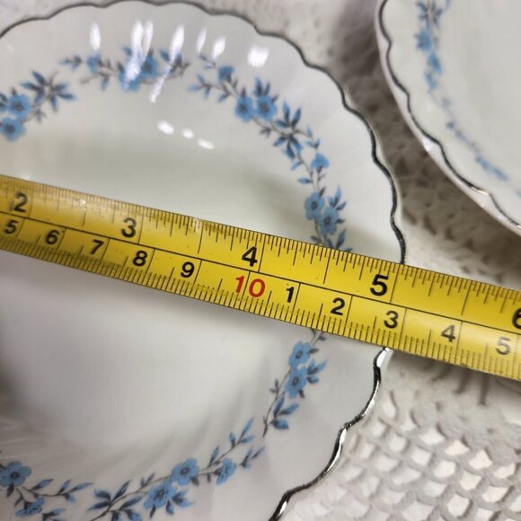 Johnson Bros. Dessert Bowls Ironstone Set of 2 White with Blue Floral Pattern - Picture 6 of 11